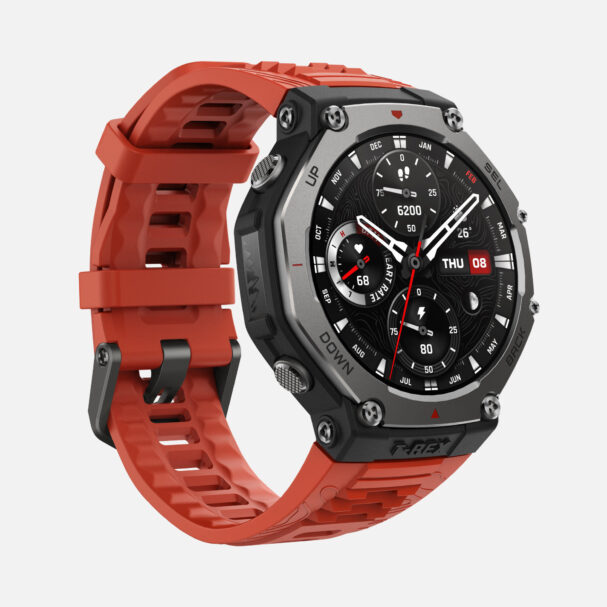 Amazfit T-Rex 3 Rugged GPS Smartwatch with Orange Strap