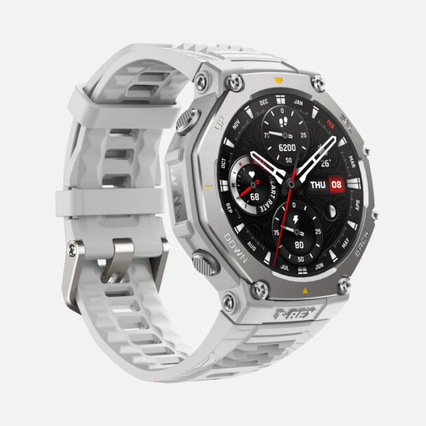 Amazfit T-Rex 3 Rugged GPS Smartwatch with White Strap