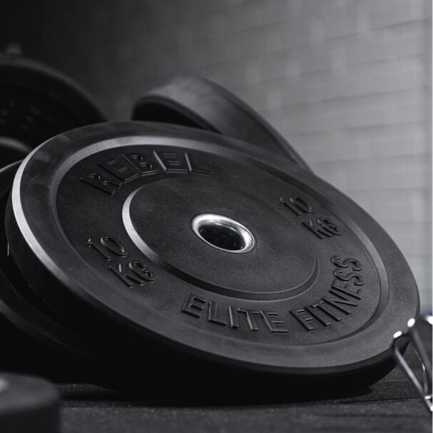 REBEL Black Rubber Bumper Weight Plates