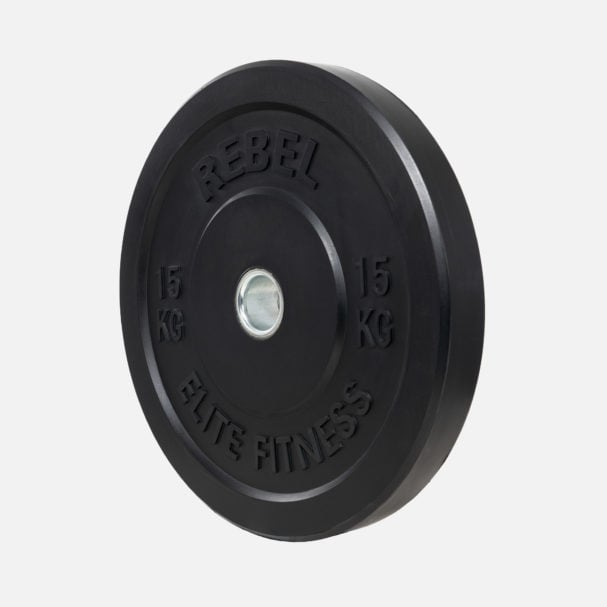 REBEL Black Rubber Bumper Weight Plates