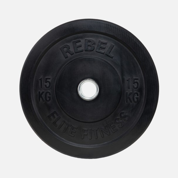 REBEL Black Rubber Bumper Weight Plates