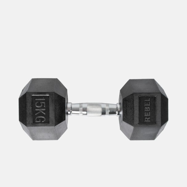 REBEL Rubber Hexagonal Dumbbells (KGs)
