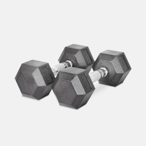 REBEL Rubber Hexagonal Dumbbells (KGs)