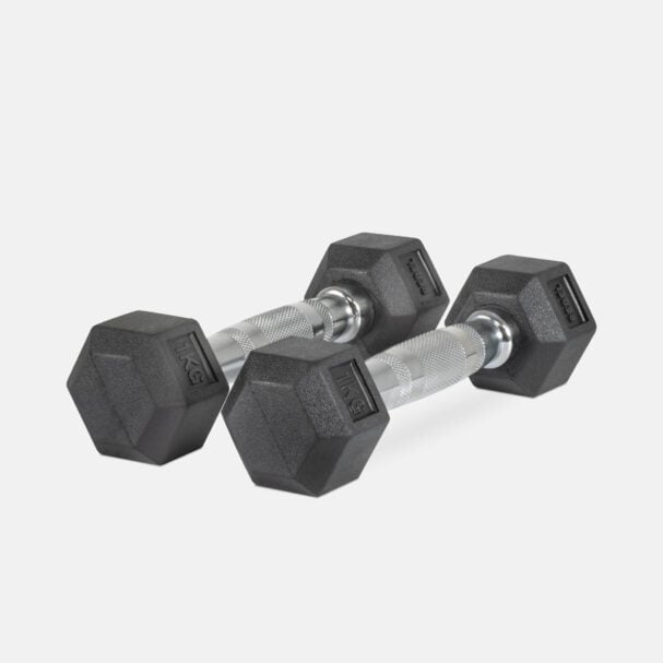 REBEL Rubber Hexagonal Dumbbells (KGs)