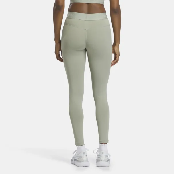 Reebok Women's Core Fitness Training Ruched Tights Hazy Green