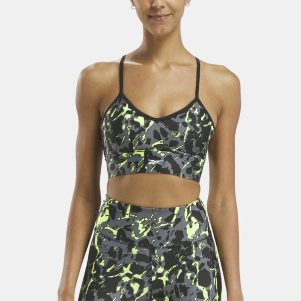 Reebok Women's ID Train Printed Crop Bra Black